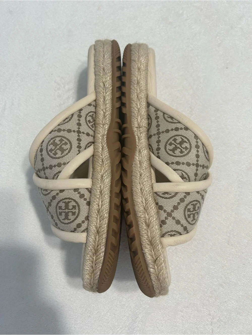 Tory Burch T Monogram Crisscross Espadrille Slides